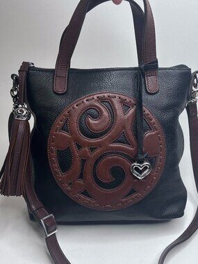 BRIGHTON Kensington London Groove Brown/Black Handbag Crossbody Leather
